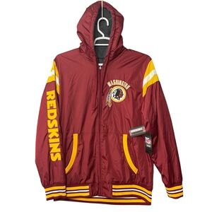 Washington Redskins NFL Reversible Hooded Jacket Men's Burgundy Gray Embroidered